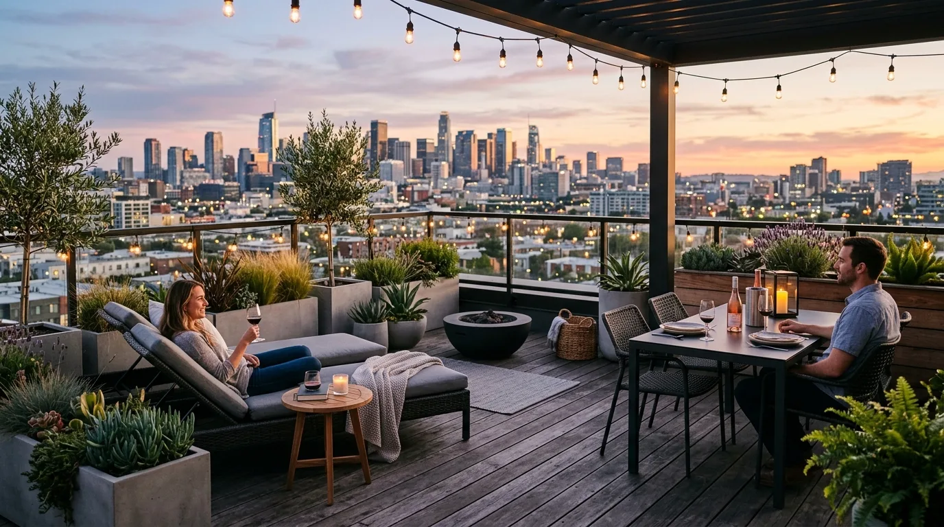 Deck With Outdoor Bar or Serving Spot